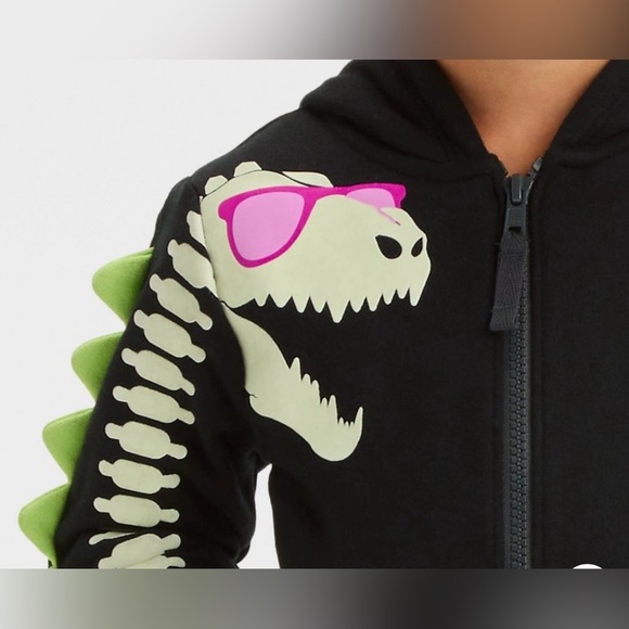 Toddler Boys' Glow In the Dark Dino Halloween Zip-Up Sweatshirt Cat &
Jack 12M - Picture 1 of 7